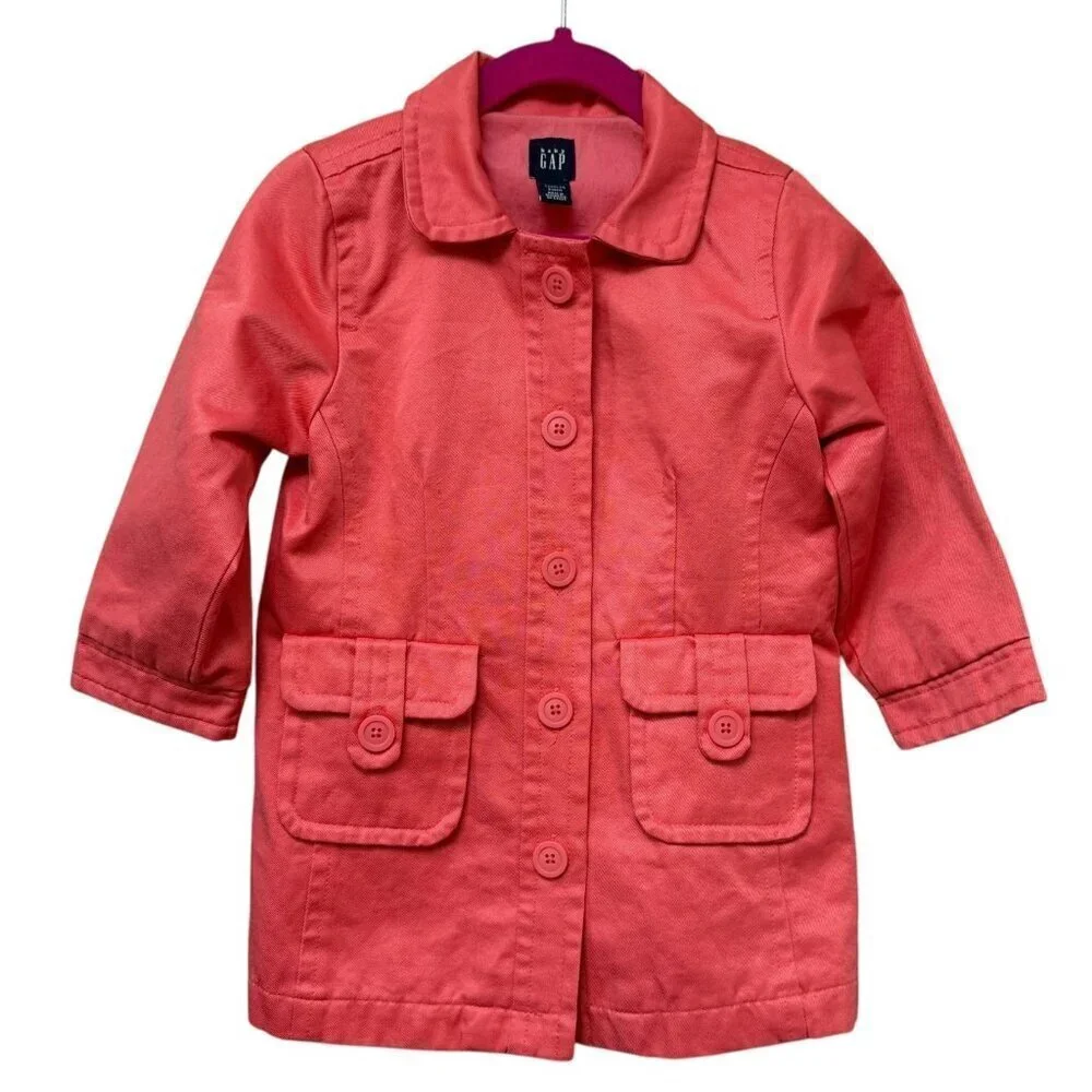 GAP Kids Coral Coat Toddler 3 Years Cotton Blend Jacket Easter Special Occasion